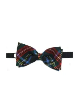 100% Wool Tartan Bow Tie - Stewart Black Modern