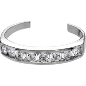 10k White Gold Cubic Zirconia Toe Ring