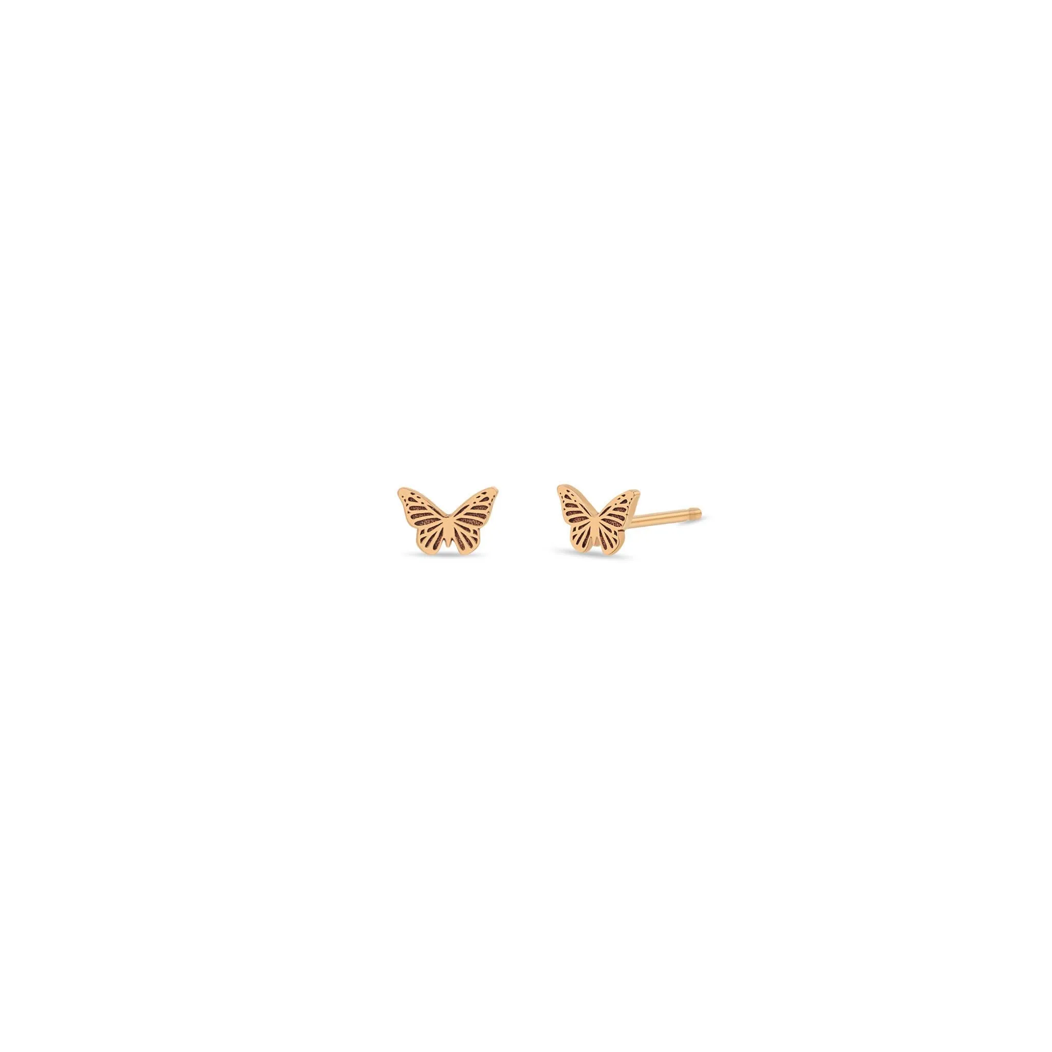 14k Itty Bitty Butterfly Stud