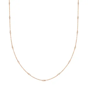 18" Fine Diamond Chain Necklace - Rose Gold