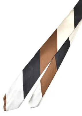 1950s Brn & Blk Stripe Vintage Tie