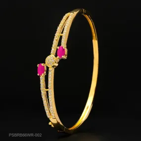 24ct Heavy Gold Plated Stone Bracelet Bangle  PSBRB66WR-002