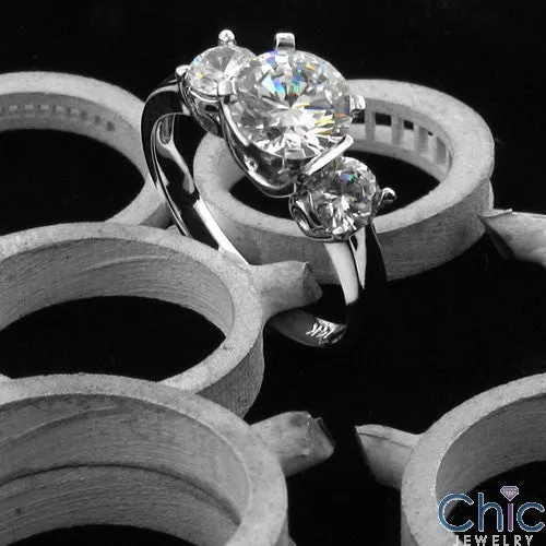 3 Stone 1 Ct Round 3 Stone Cubic Zirconia Cz Ring