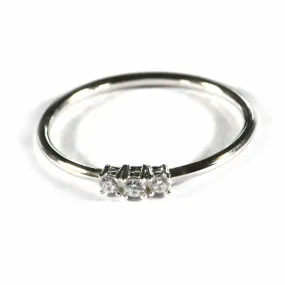 3 stone silver ring