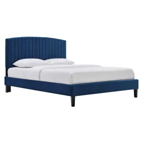 Alessi Performance Velvet Queen Platform Bed By Modway - MOD-6283 - Navy