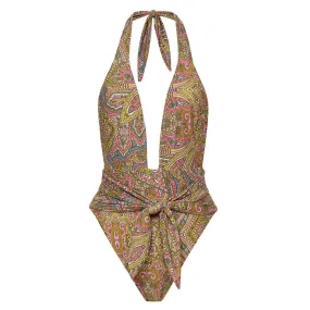 Ali Paisley Tropez Tie-Up One-Piece