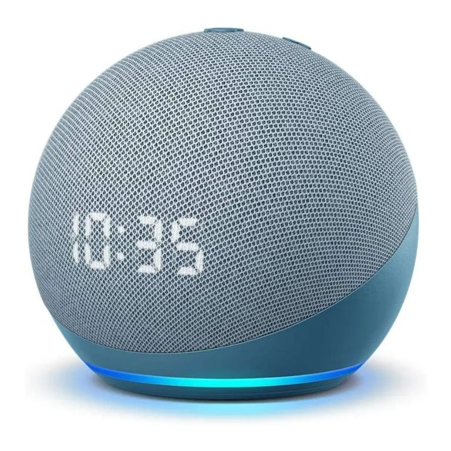 Amazon Echo Dot (4th Gen) Clock with Alexa - Glacier White/ Twilight Blue/ Charcoal