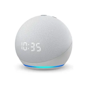 Amazon Echo Dot (4th Gen) Clock with Alexa - Glacier White/ Twilight Blue/ Charcoal