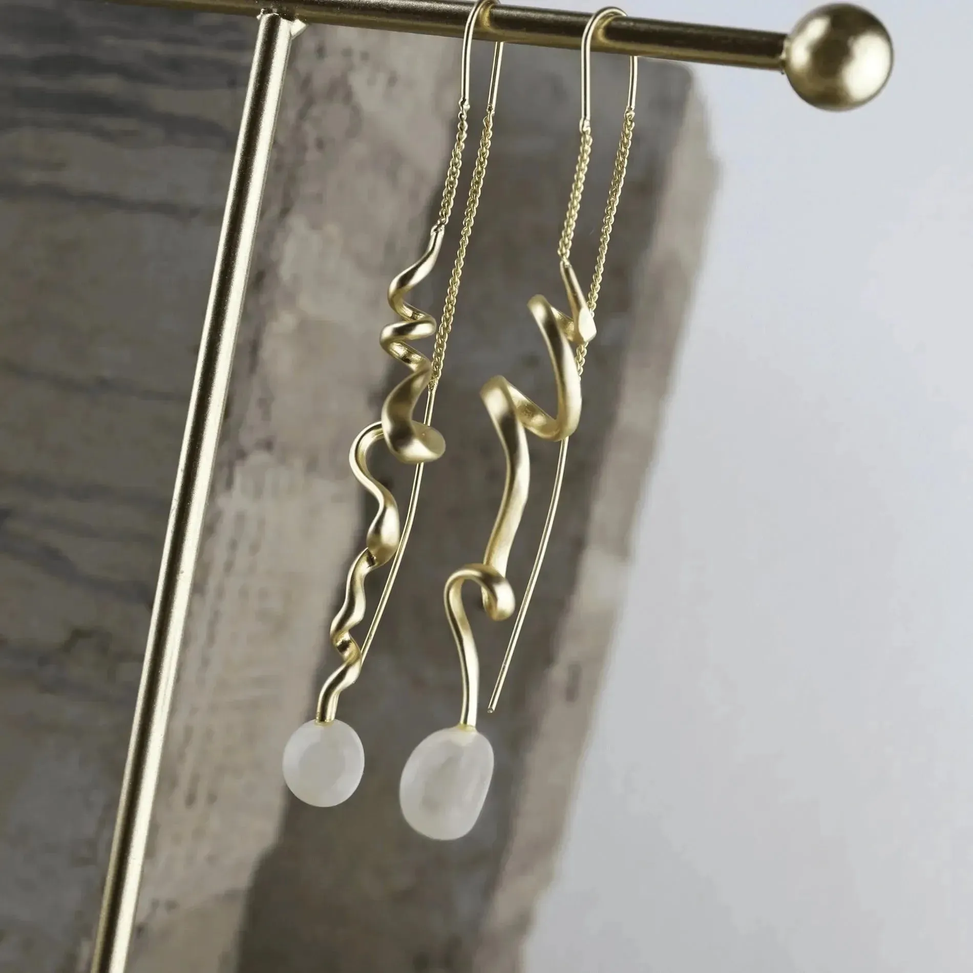 Audrey Organic Chain Earring Gold Plating