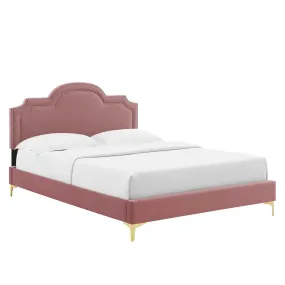 Aviana Performance Velvet Full Bed By Modway - MOD-6804 - Dusty Rose