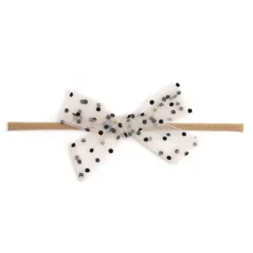 Baby Bow - Sheer Vanilla Dot