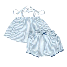 Baby Girls Stella 2-Piece Set - Blue Skinny Stripe