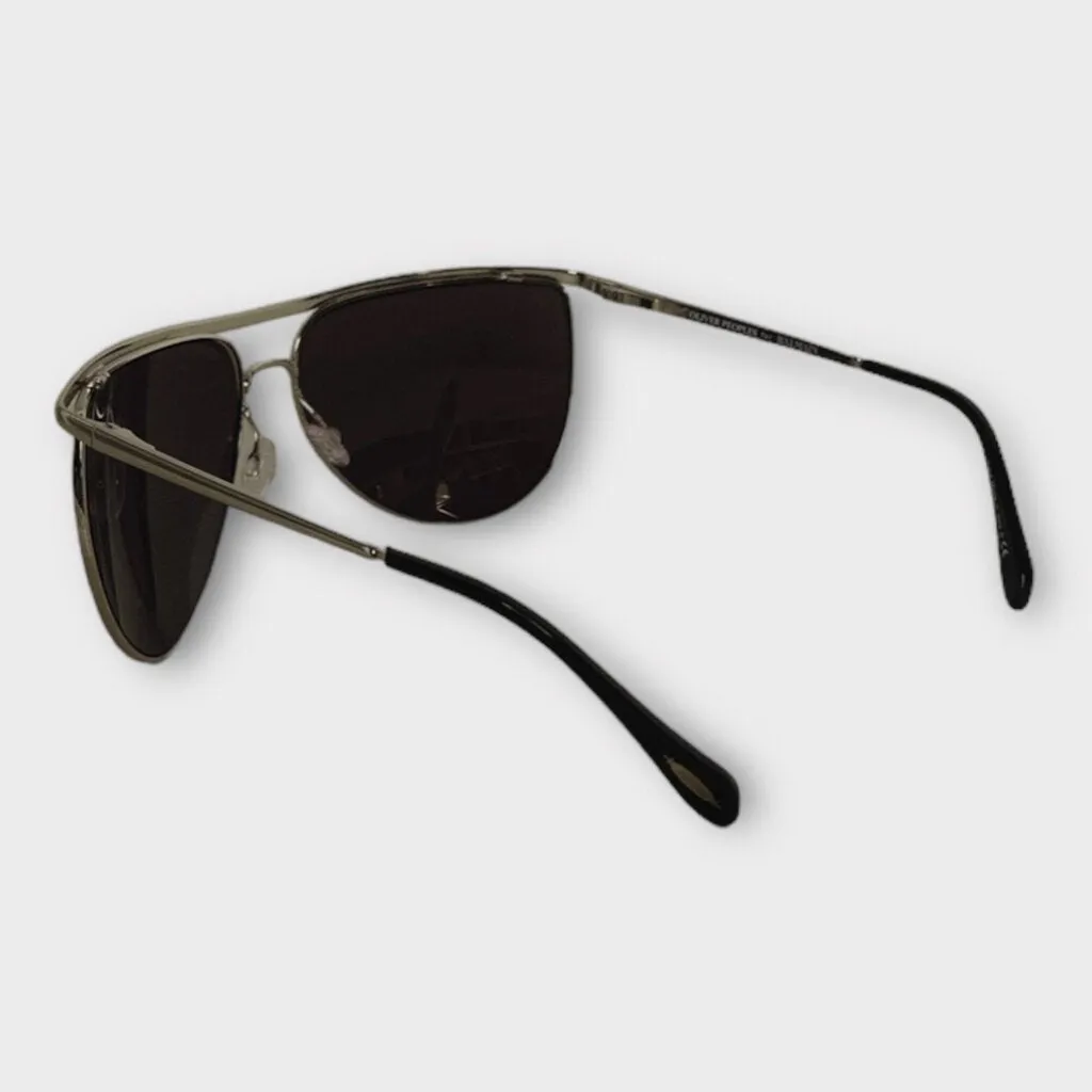 Balmain x Oliver Peoples Silver Chrome Aviator Sunglasses