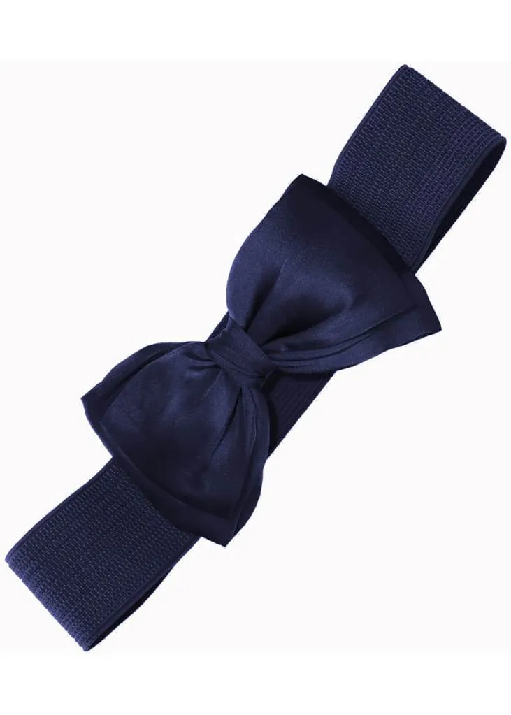 Banned Maria Bow Retro 50's Elastic Belt Navy