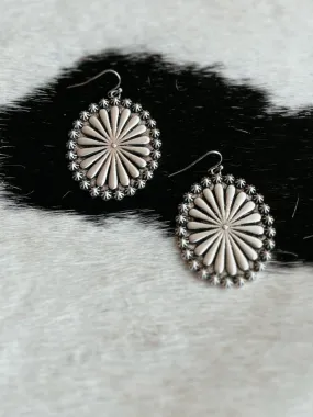 Big Oval Hook & Dangle Concho Earrings