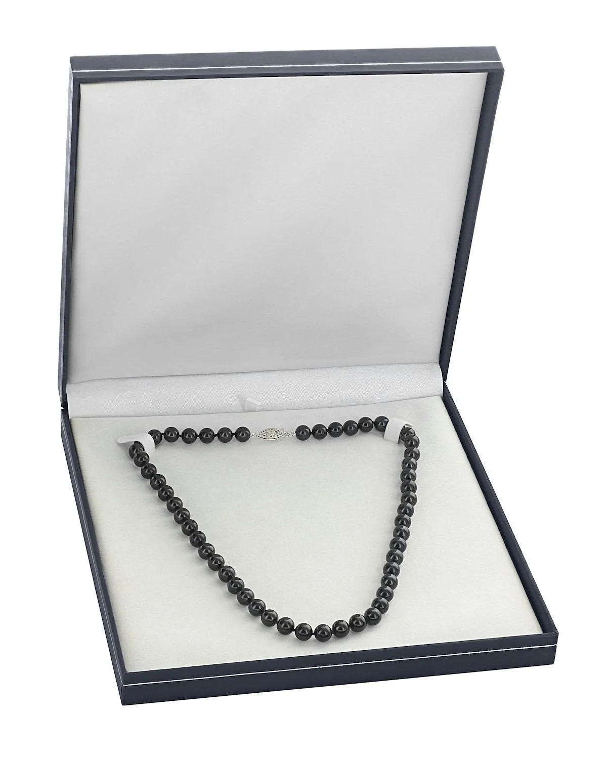 Black Japanese Akoya Pearl Necklace, 8.5-9.0mm - AA  Quality