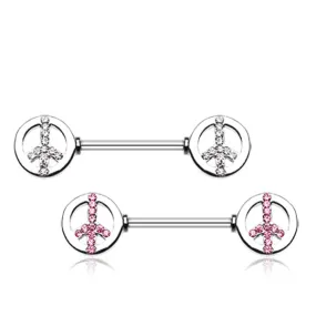 Bling Peace Nipple Barbell Ring