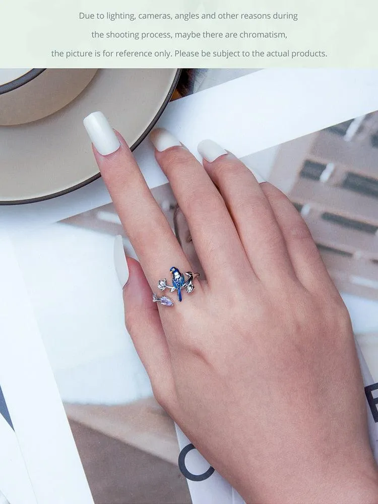 'Blue Bird' Sterling Silver and CZ Ring