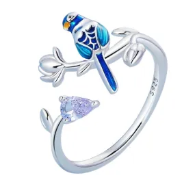 'Blue Bird' Sterling Silver and CZ Ring