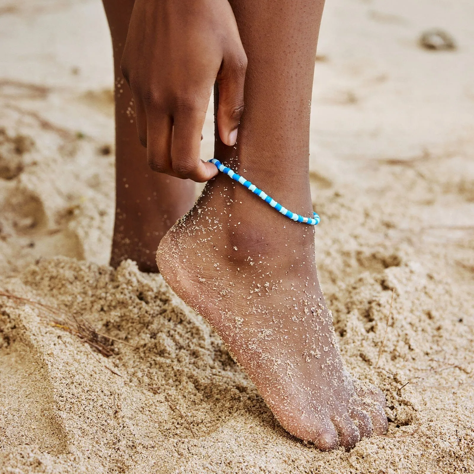 Blue Wave Seascape Stretch Anklet