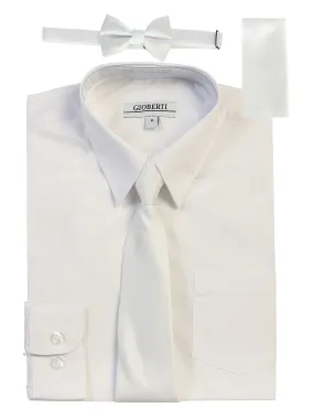 Boy's White Shirt w/ Solid Tie Set