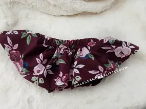 Burgandy Florals Skirted Bloomers