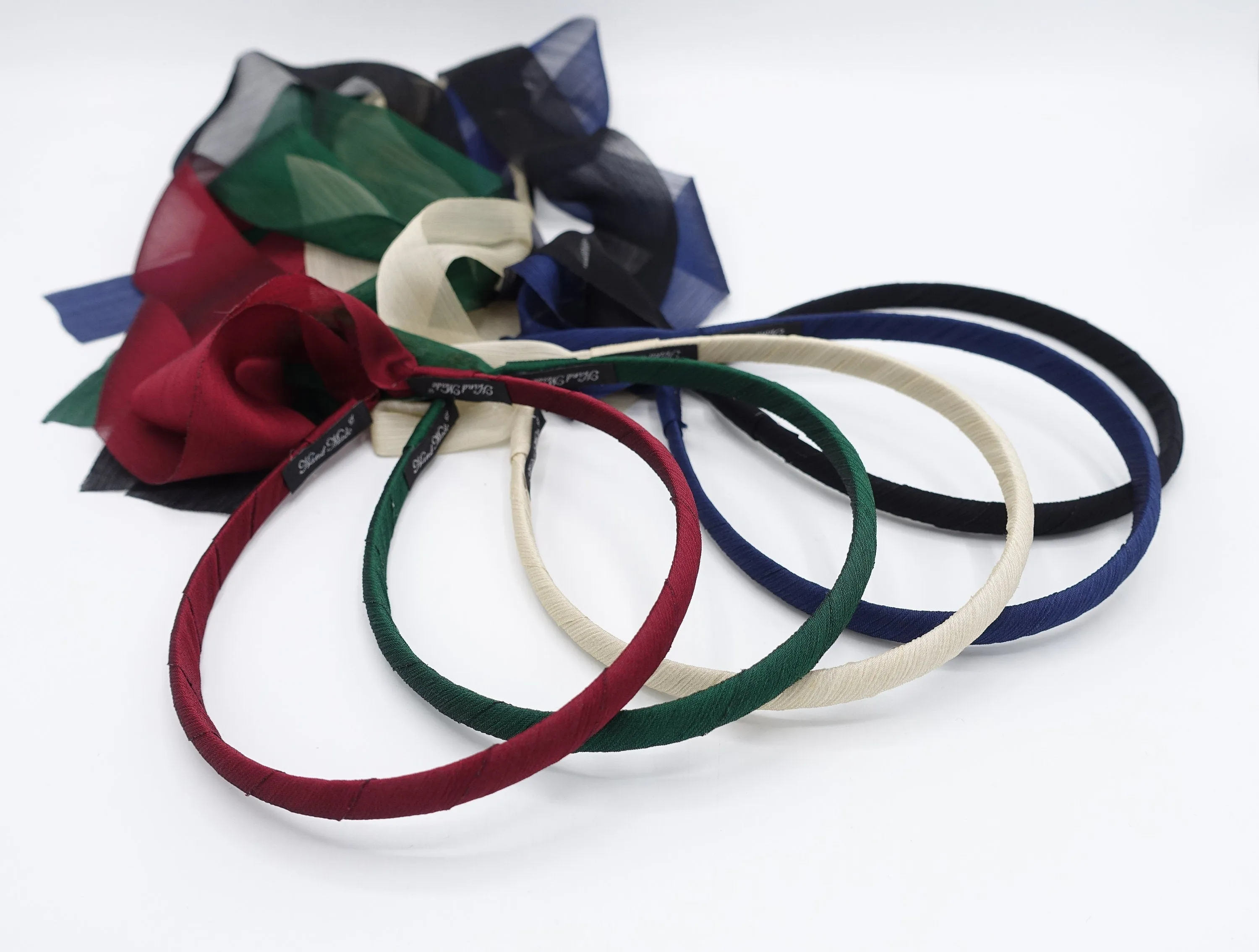 chiffon headband, tail knot headband for women