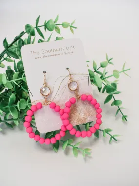 Clay Ball Circle Earrings