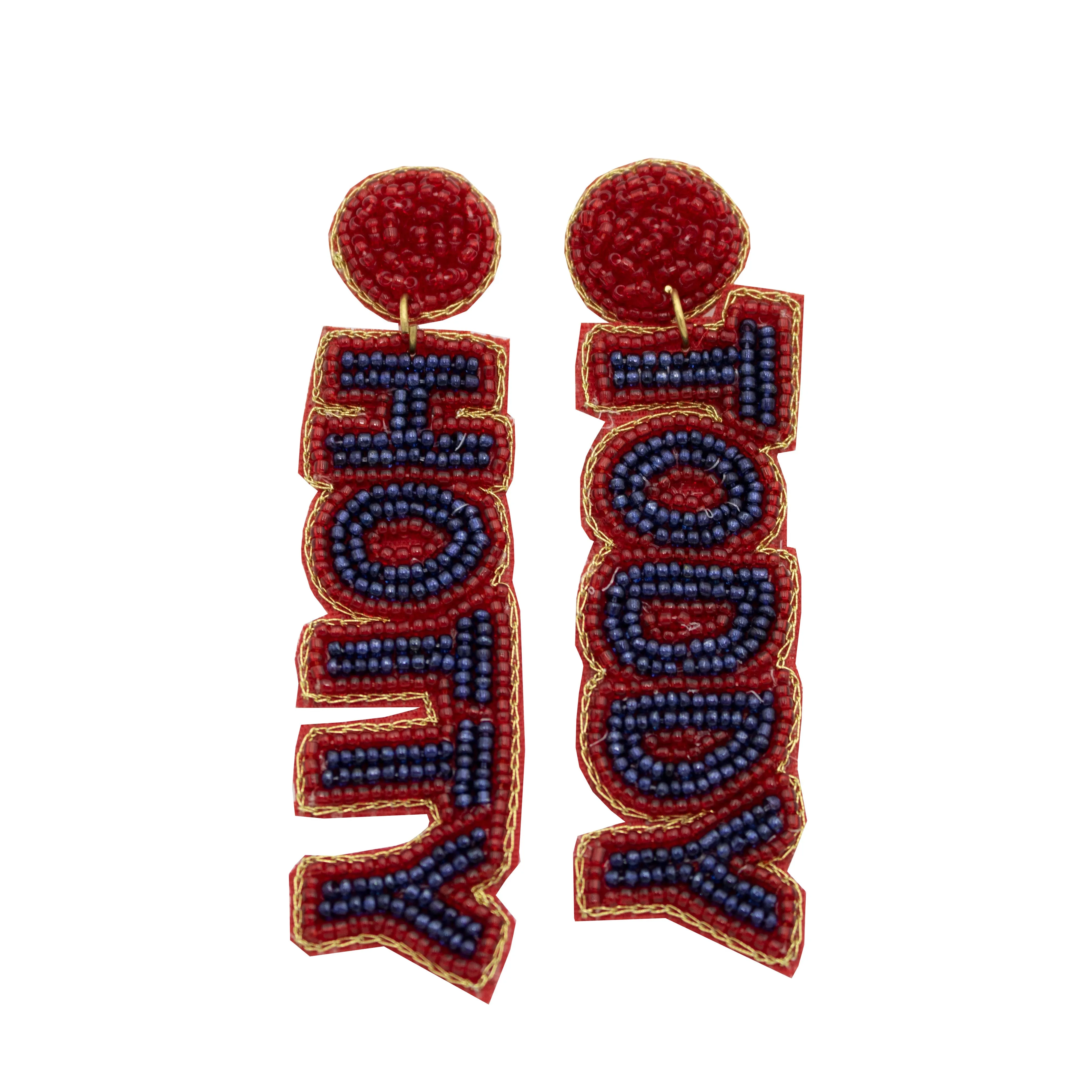 Collegiate Beaded Earrings - University of Mississippi