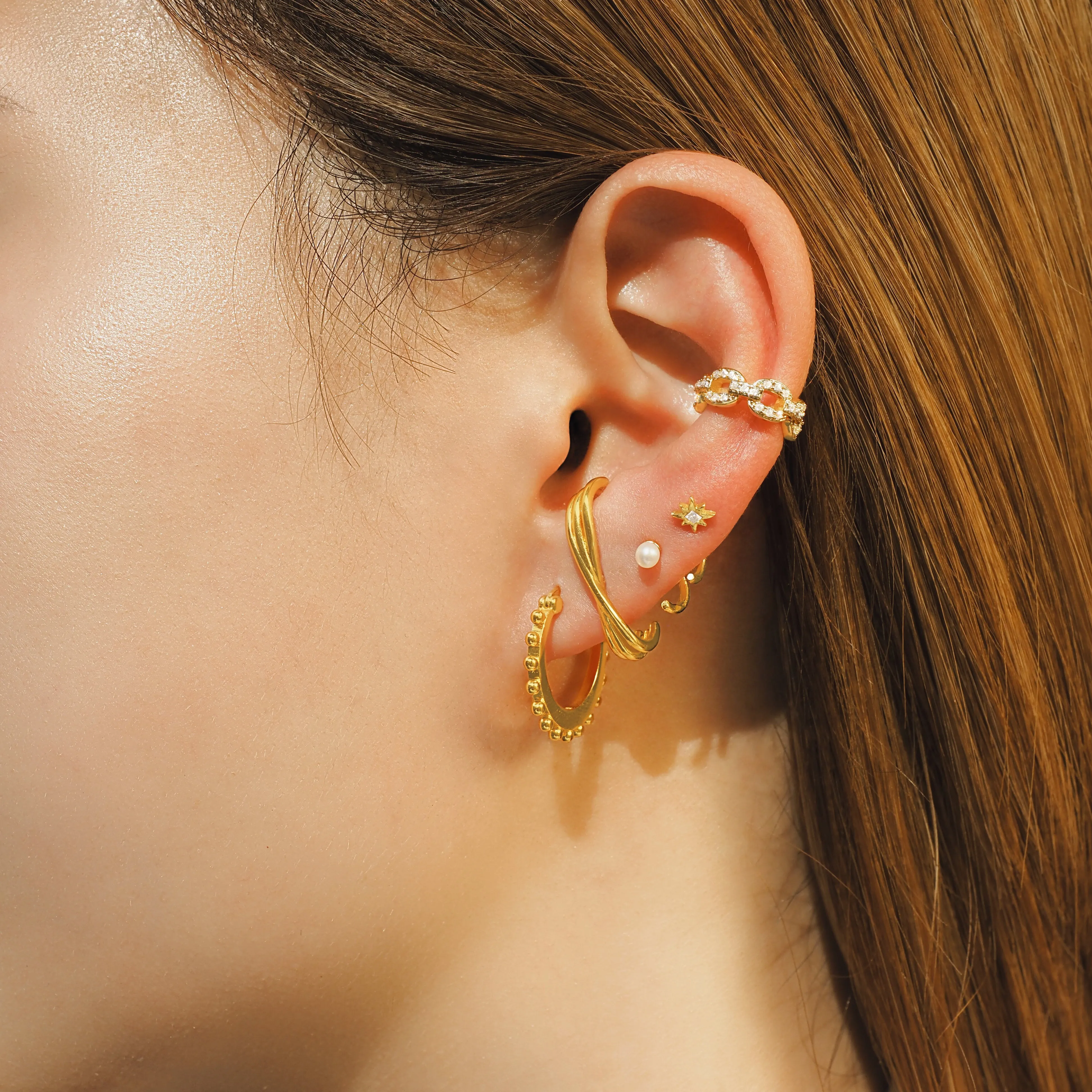 Crystal Chain Ear Cuff