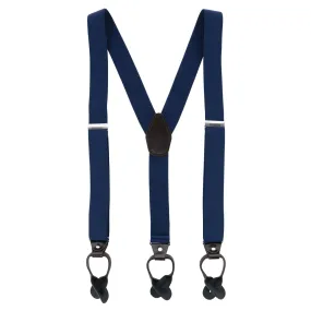 CTM® Men's 1.375 Inch Wide Solid Color Y-Back Button-End Suspenders