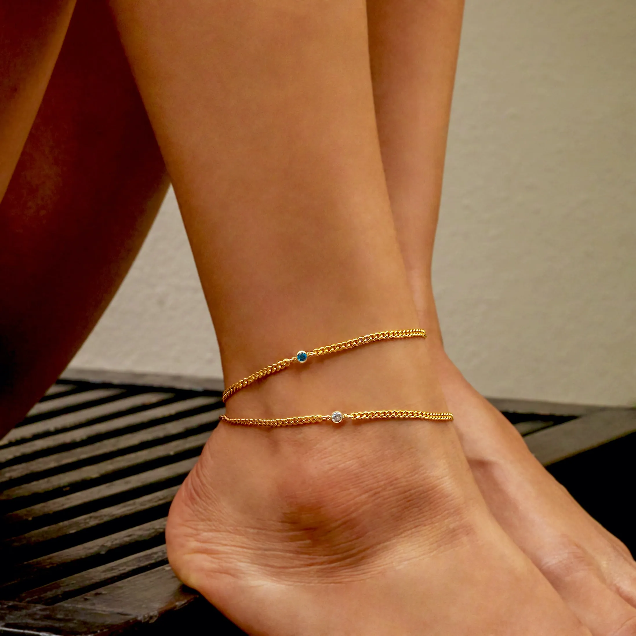 Curb Chain Bezel Anklet