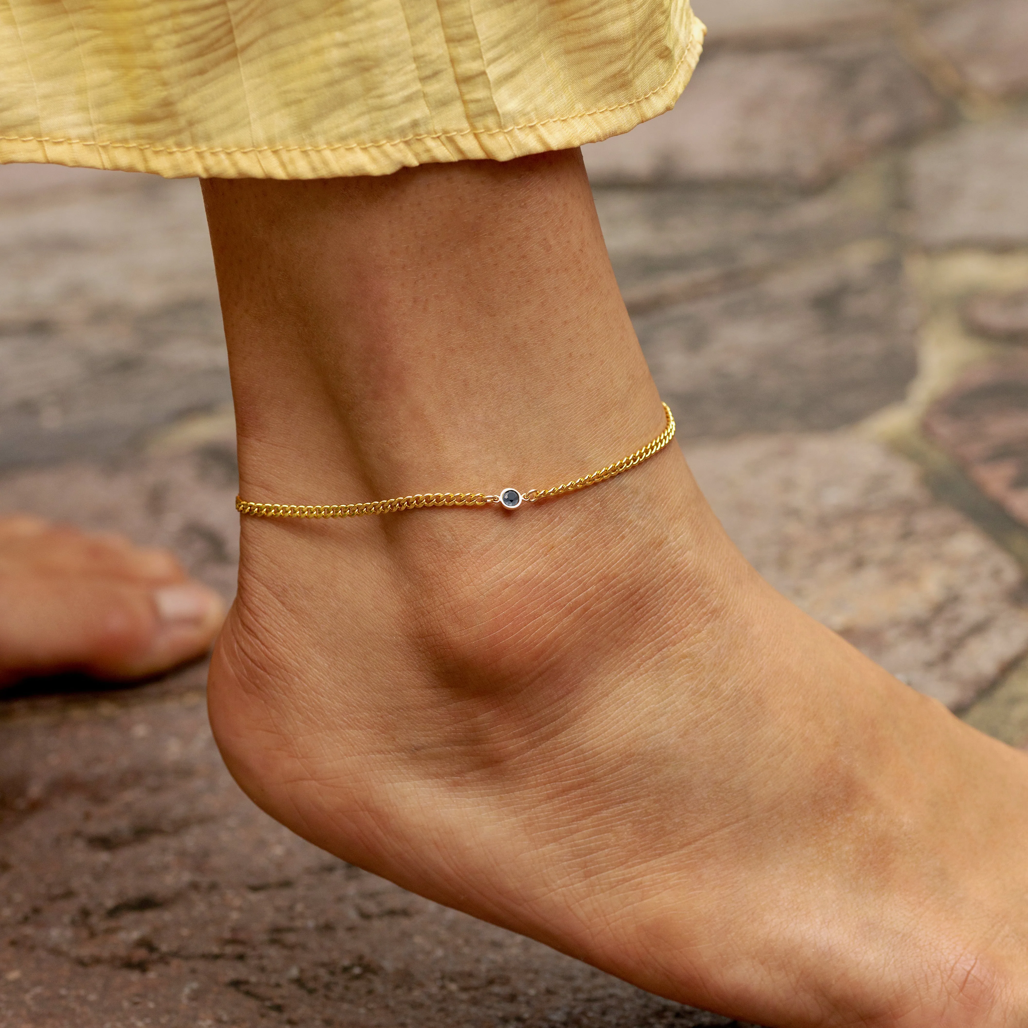 Curb Chain Bezel Anklet