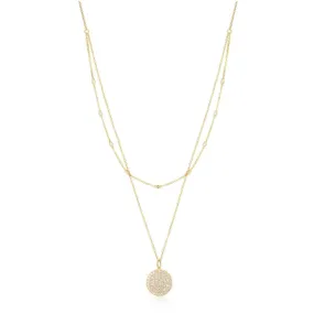 CZ Circle Pave Necklace