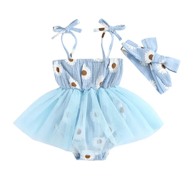 Daisy Tulle romper & headband set