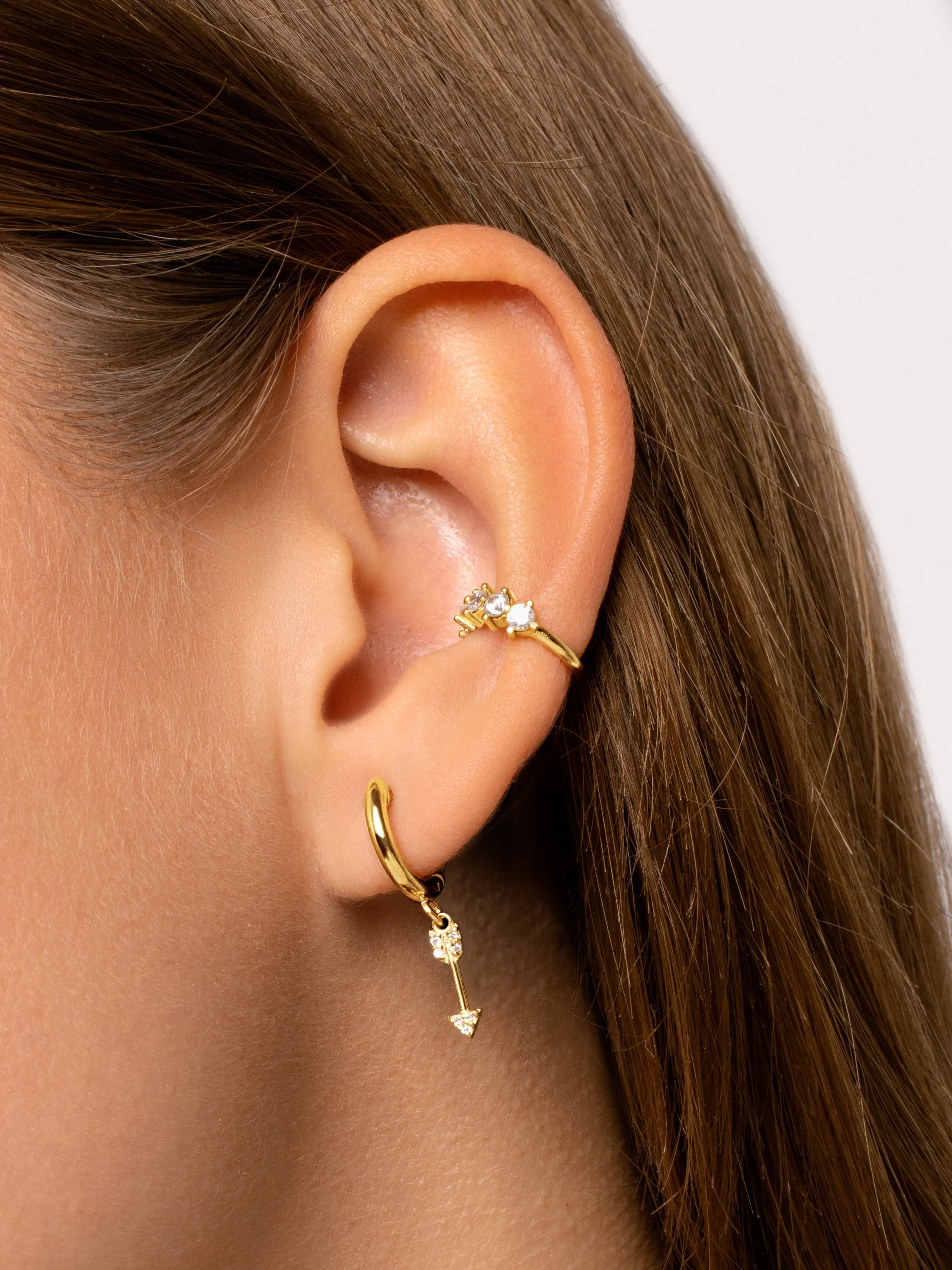 Dangle Arrow Gold Earrings