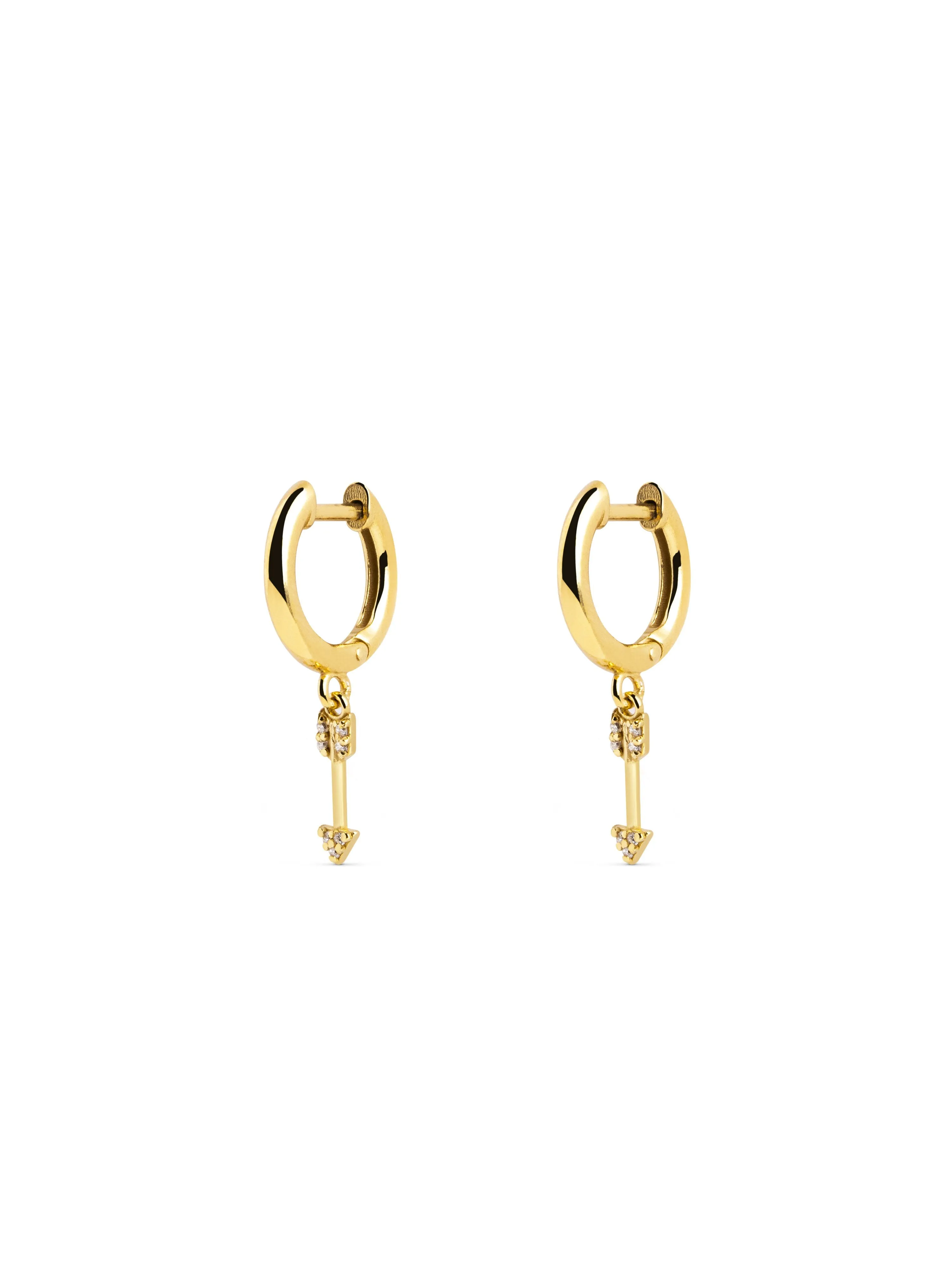 Dangle Arrow Gold Earrings