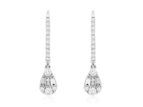 Elegant Diamond Teardrop Dangle Earrings