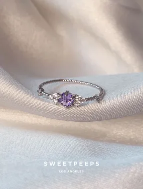 Elaina Lavender Ring - Silver