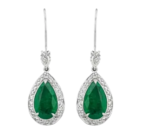 Emerald Earrings, 3.80 Carats