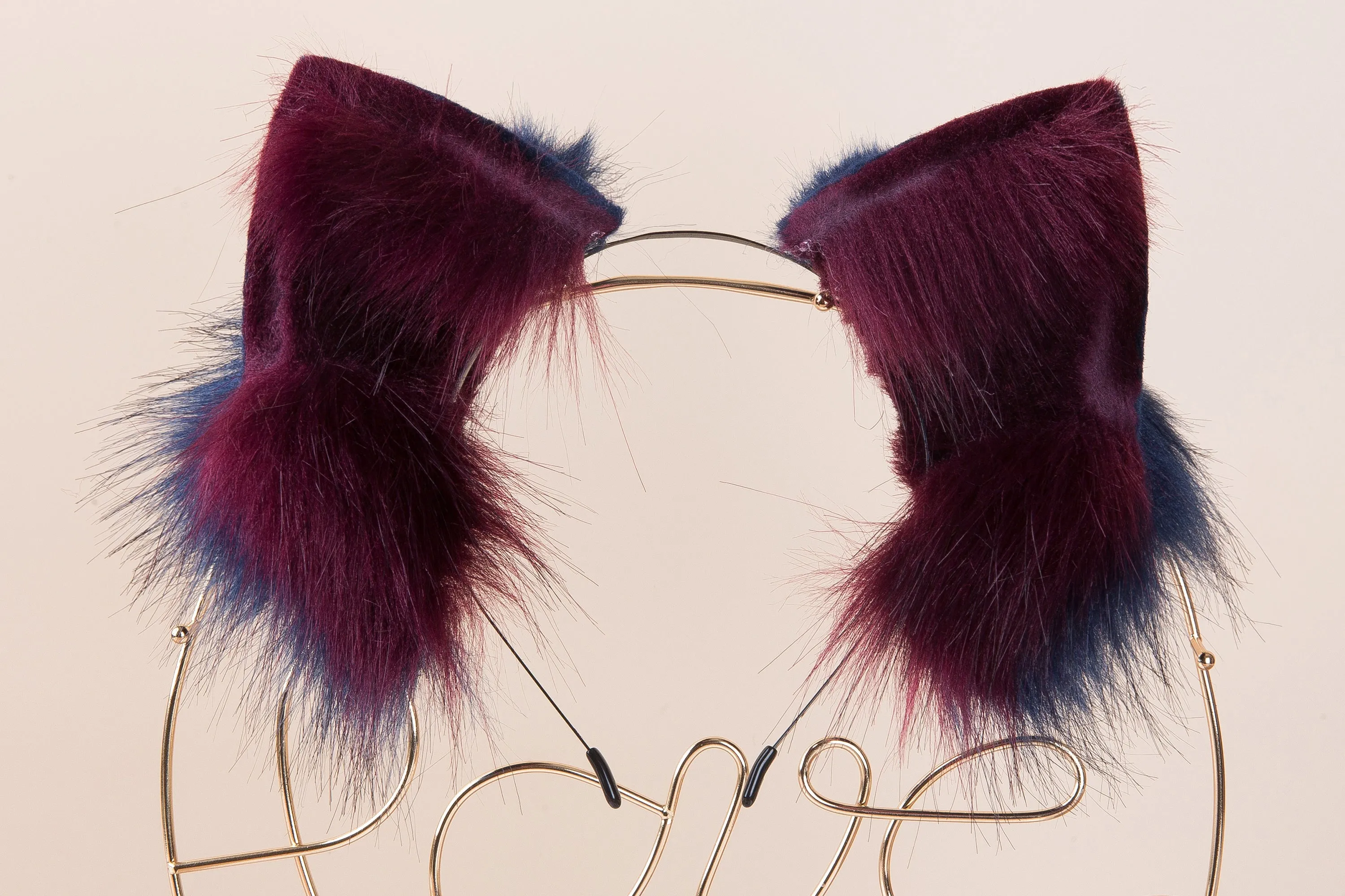 faux fur wolf ear-animal ear cosplay plush simulation fox ear headband customized cat ear headband neko ear kitten play ear halloween gifts