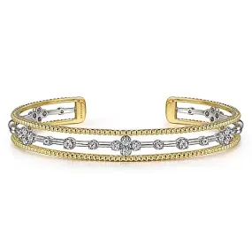 Gabriel & Co Yellow-White Diamond Bujukan Bangle