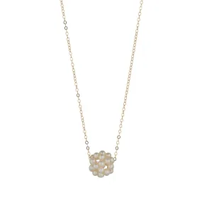 Gold Filled Pearl Cluster Pendant Necklace