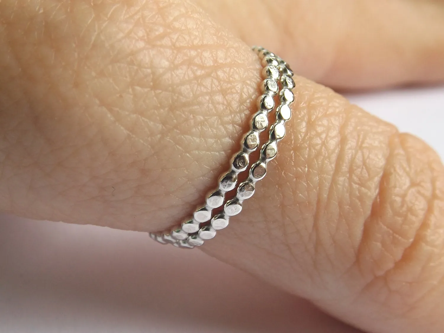 Hammered Flat Bead Moden Design Thumb Ring Set, Sterling Drop Bead Thumb Ring, Stacking Ring,Modern Boho ring,Textured Drop Ring