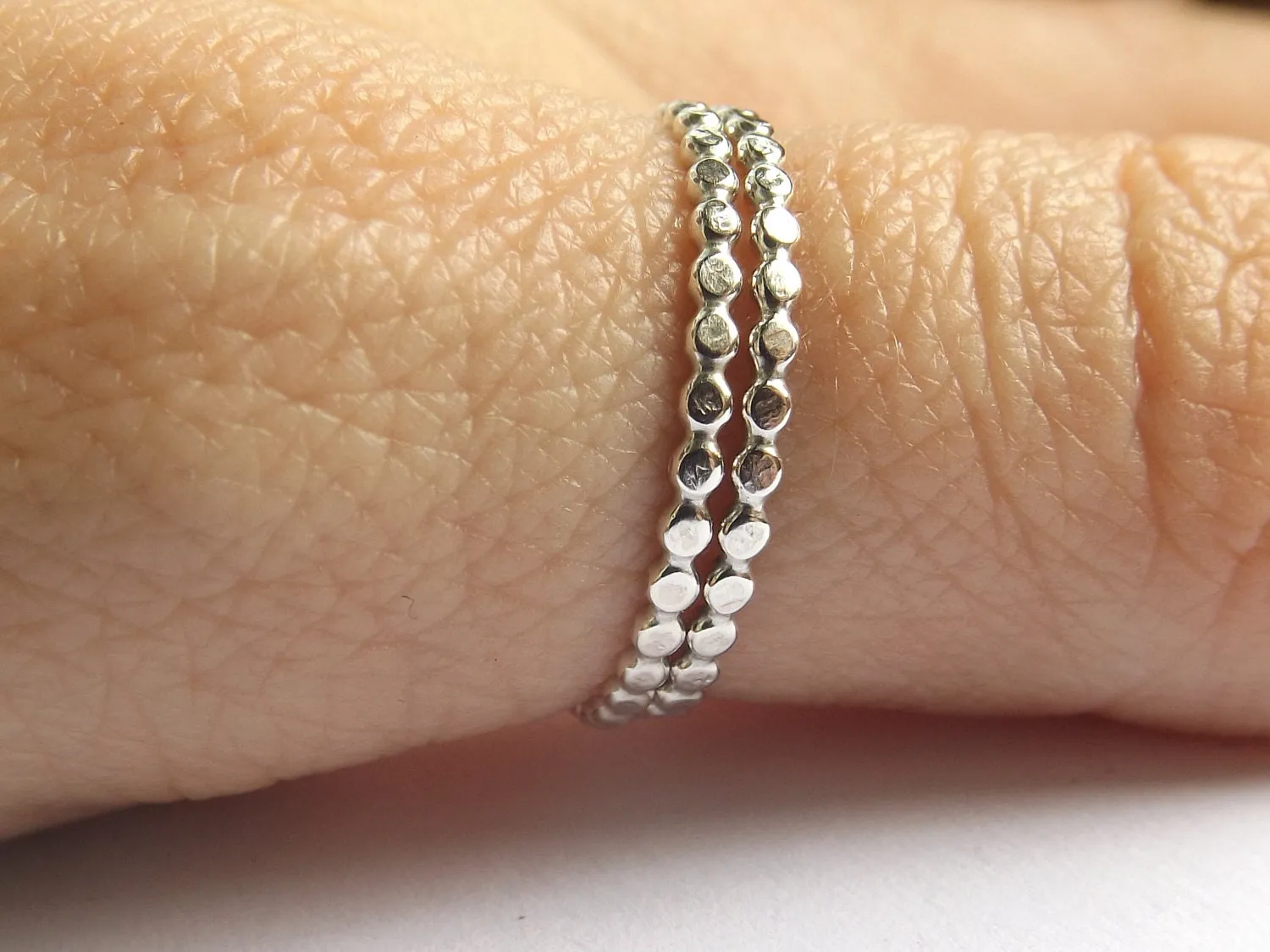 Hammered Flat Bead Moden Design Thumb Ring Set, Sterling Drop Bead Thumb Ring, Stacking Ring,Modern Boho ring,Textured Drop Ring