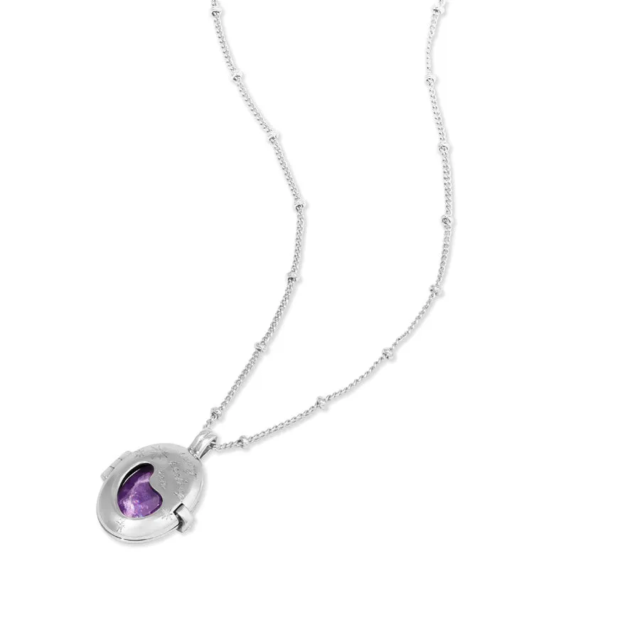 Healing Amethyst Silver Locket Necklace