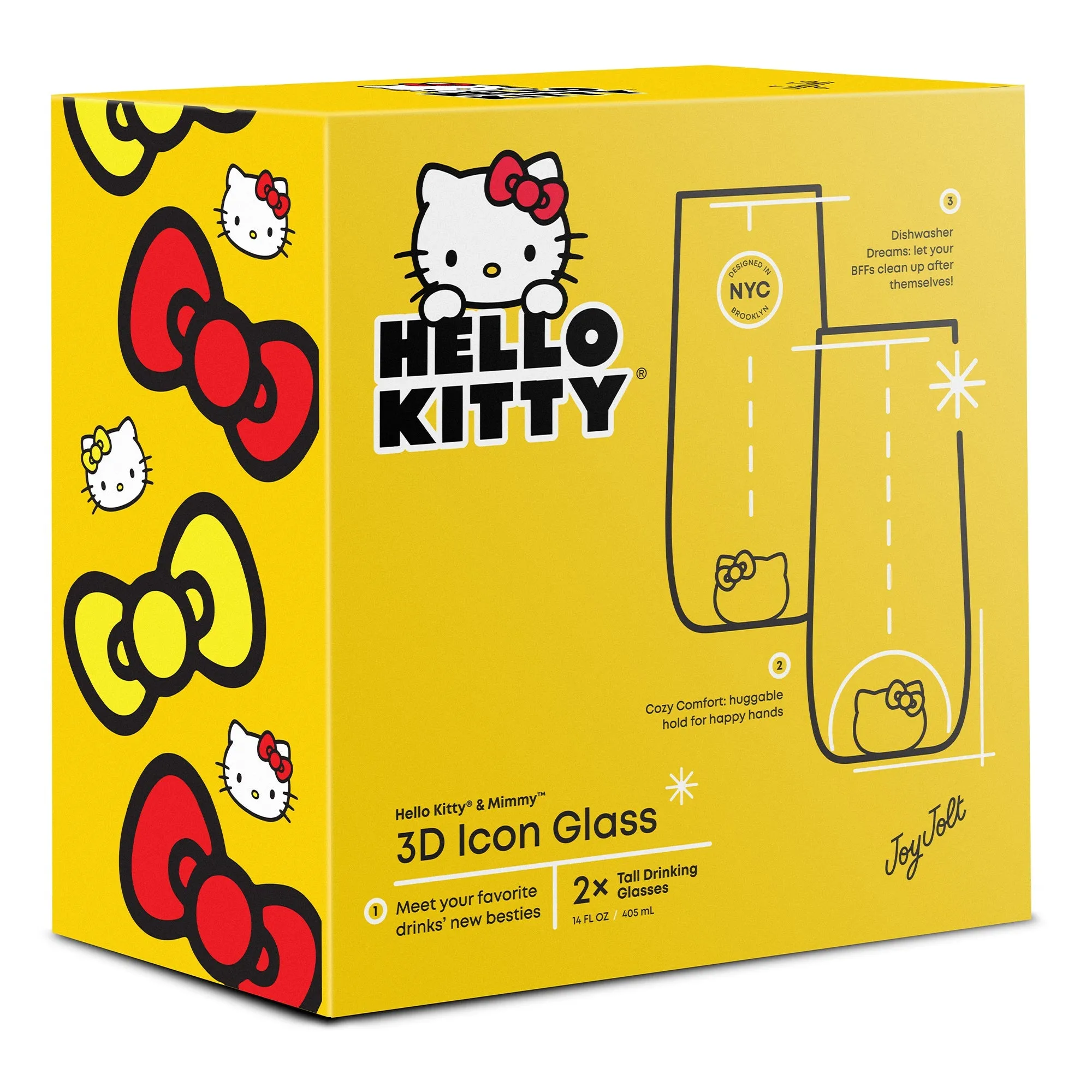 Hello Kitty and Mimmy 3D Icon Tall Drinking Glasses (Set of 2)