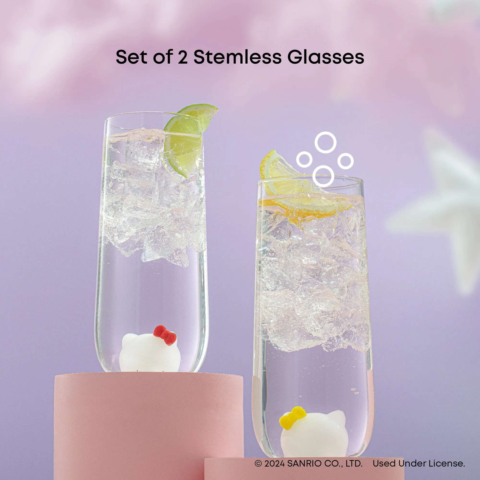 Hello Kitty and Mimmy 3D Icon Tall Drinking Glasses (Set of 2)