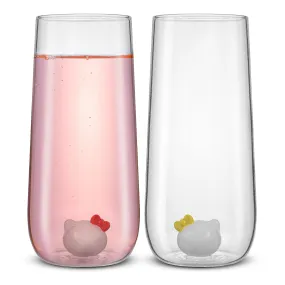 Hello Kitty and Mimmy 3D Icon Tall Drinking Glasses (Set of 2)