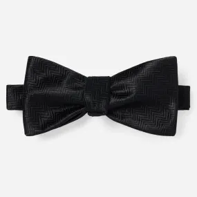 Herringbone Black Bow Tie